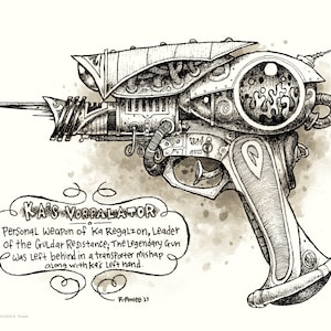 Kas Vorpalator Raygun, 8.5X11, Signed Print frameable to 8X10 image 1