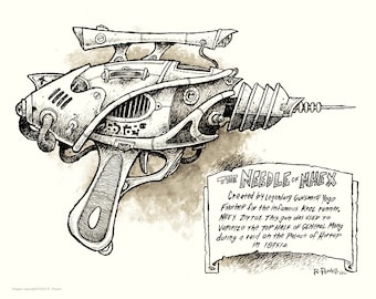 The Needle of Nhex Raygun, 8.5X11, Signed Print (frameable to 8X10)
