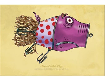 Pork Plugg signed print on bright paper using archival ink. 12X18”. National Award Winning work by Rich Powell