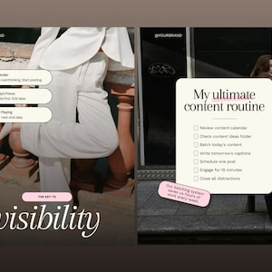 Editorial Instagram Templates Canva, Cream & Pink Aesthetic Social Media Kit, Posts, Stories and Carousels for Content Creators and Coaches image 15