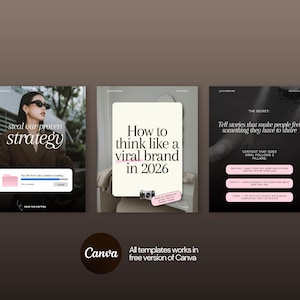 Editorial Instagram Templates Canva, Cream & Pink Aesthetic Social Media Kit, Posts, Stories and Carousels for Content Creators and Coaches image 16