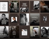 Dark Luxury Instagram Templates, High-End Editorial Canva Kit, social media posts and stories in modern design and aesthetics