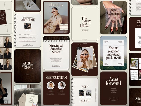 Dark Brown Editorial Social Media Templates | Canva Instagram Post and Story Designs