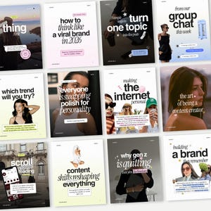Populaire Instagram-posttemplates van Canva, educatieve social media-posts voor creators, coaches en kleine bedrijven, speelse esthetiek