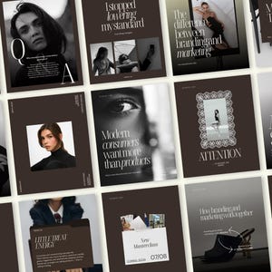 Dark Luxury Instagram Templates Canva, High-End Social Media Kit, Aesthetic Posts Stories and Carousels for Coaches, Brands and Creators