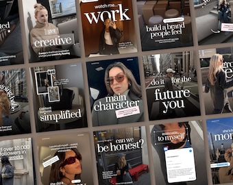 Aesthetic Neutral Instagram Templates Canva, Pinterest Inspired Social Media Post Templates, Bold Content Creator Kit, Modern Feed Designs