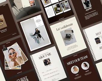 Dark Brown Mini Kit Instagram Templates Canva, Aesthetic Editorial Posts and Stories, Content Creator Social Media for Coaches and Brands