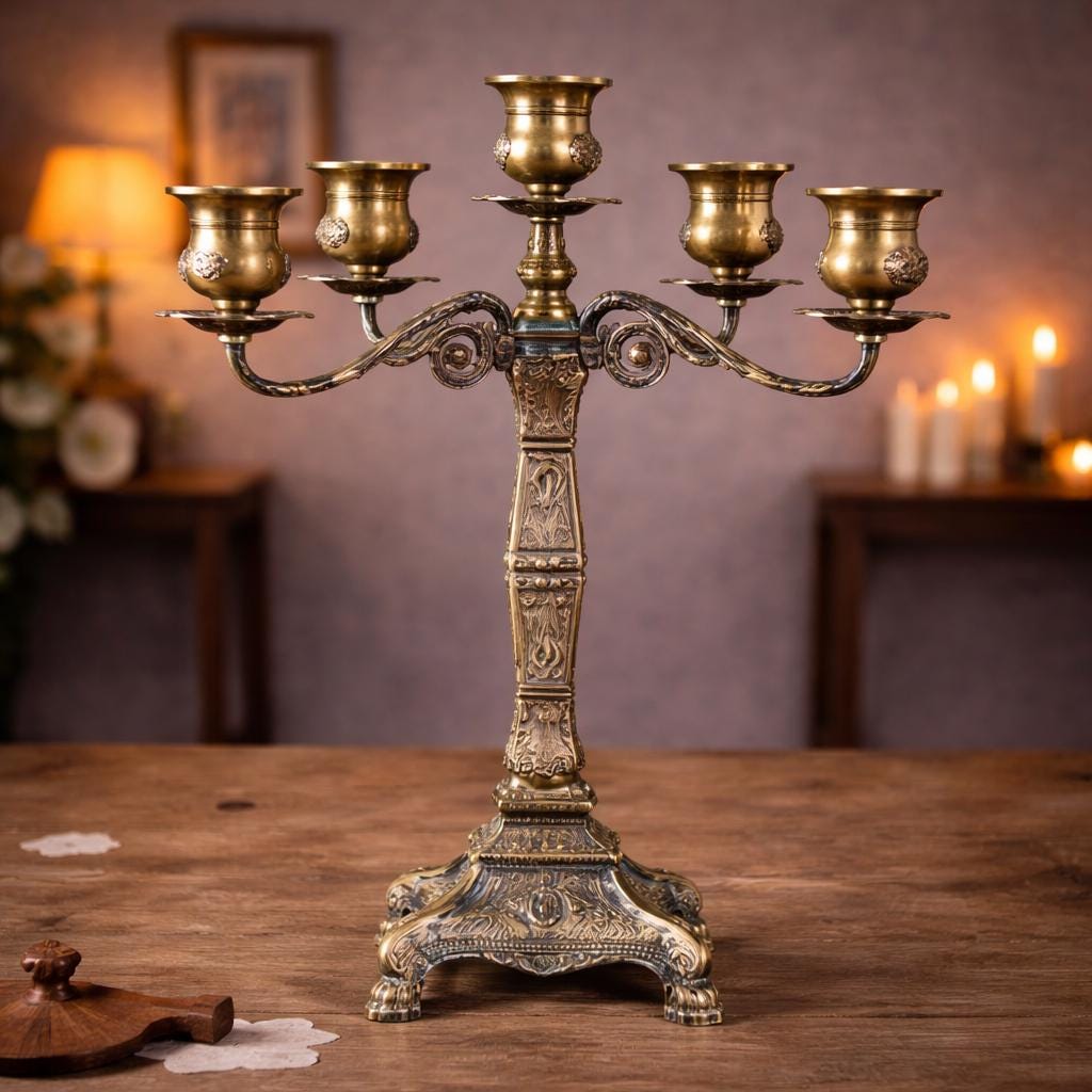 Paire De Bougeoirs En Bronze Doré – Style Chimères – Chandeliers Anciens