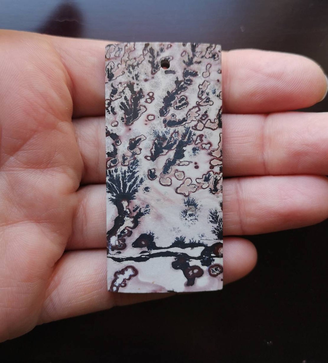 Artistic Paint Brush Jasper Large Matte Rectangular Pendant Bead Realistic Photo Etsy