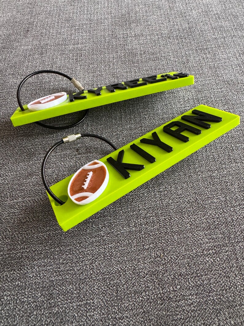 Custom 3D Printed Football Bag Tag | Personalized Name & Number - Etsy