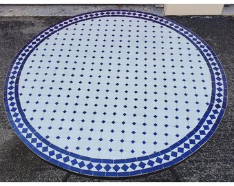 Handmade Moroccan Zellige Dining Table • Custom Mosaic Tile Design