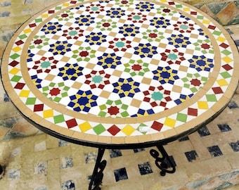 Inspired by Moroccan Heritage – Handcrafted Zellige Round Table