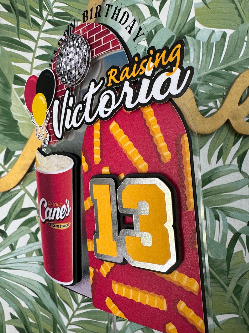 Food Case Topper Fast Food Cake Topper, Raising Cane’s - Etsy