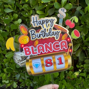 Casino Theme Slot Machine Cake Topper