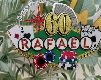 Casino theme cake topper