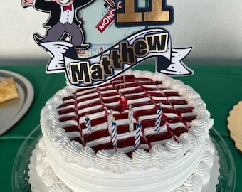 Monopoly Game Cake Topper: Boardgame Party Decoration