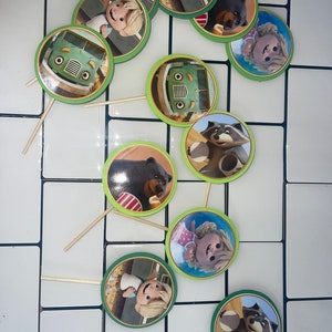 Trash truck cake toppers