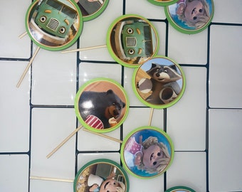 Trash truck cake toppers
