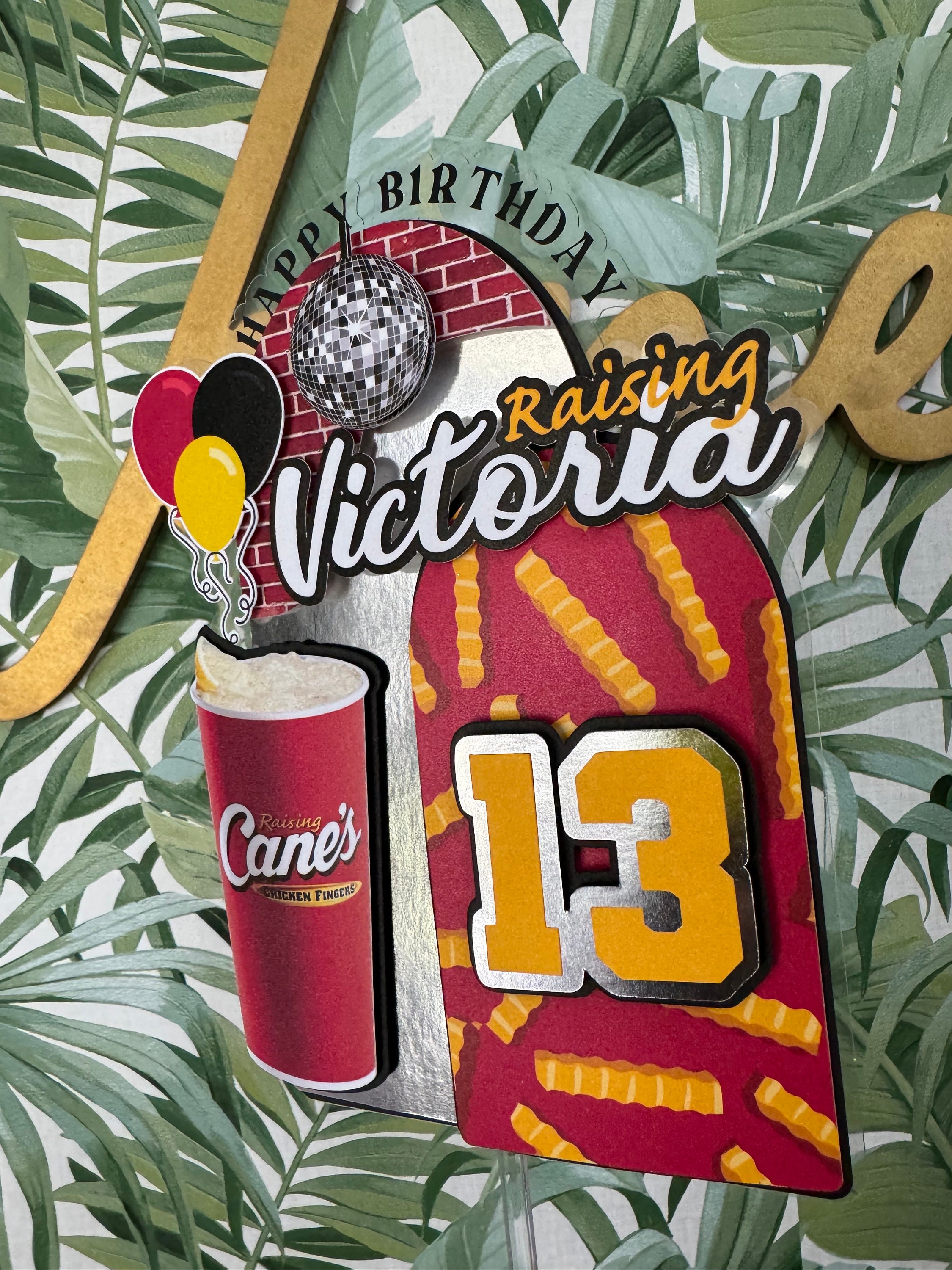 Food Case Topper Fast Food Cake Topper, Raising Cane’s - Etsy