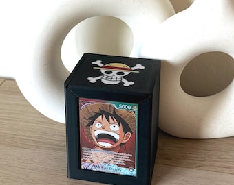 Caja para mazo de cartas coleccionables de One Piece, estuche magnético para 80 cartas con ventana de exhibición, soporte para cartas coleccionables, almacenamiento de cartas TCG, regalo de One Piece