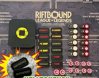 Riftbound: TCG Tokens | All Keywords and Might Indicators | 3D Printed Game Markers | League of Legends Trading Card Game Accessories.