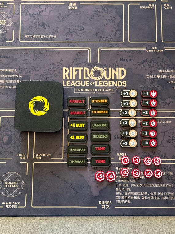 Riftbound: TCG Tokens | All Keywords and Might Indicators | 3D Printed Game Markers | League of Legends Trading Card Game Accessories.