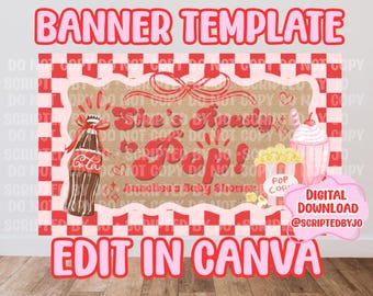 Elle est prête à éclater – Modèle de bannière pour baby shower (téléchargement numérique)