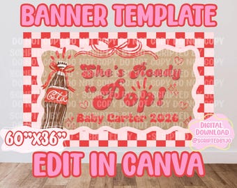 She's Ready To Pop – Baby Shower Banner Template (Digital Download)