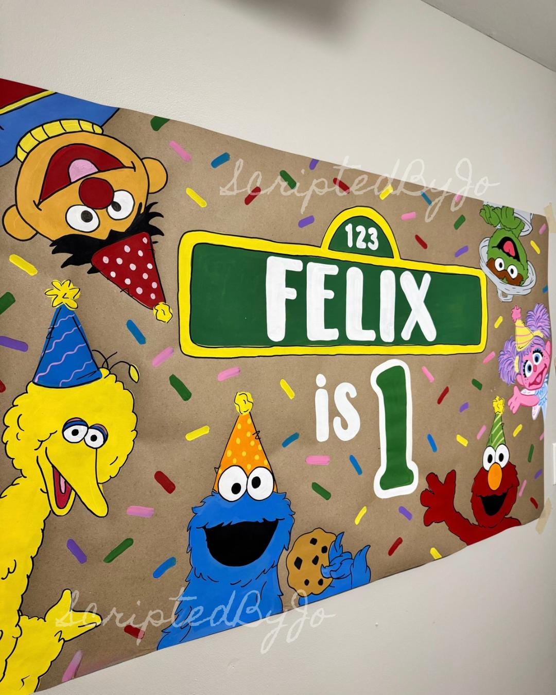 Sesame Street Birthday Banner, Custom Hand-painted Party Sign - Etsy