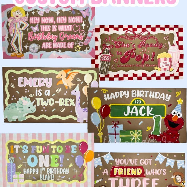 Custom Hand-Painted Banner, Personalized Party Sign