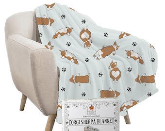 Prezenty dla psów rasy corgi, kocyk sherpa z motywem „Cuddle Corgis”, uroczy kocyk z motywem corgi, zabawne prezenty świąteczne dla miłośników corgi, kobiet i przyjaciół