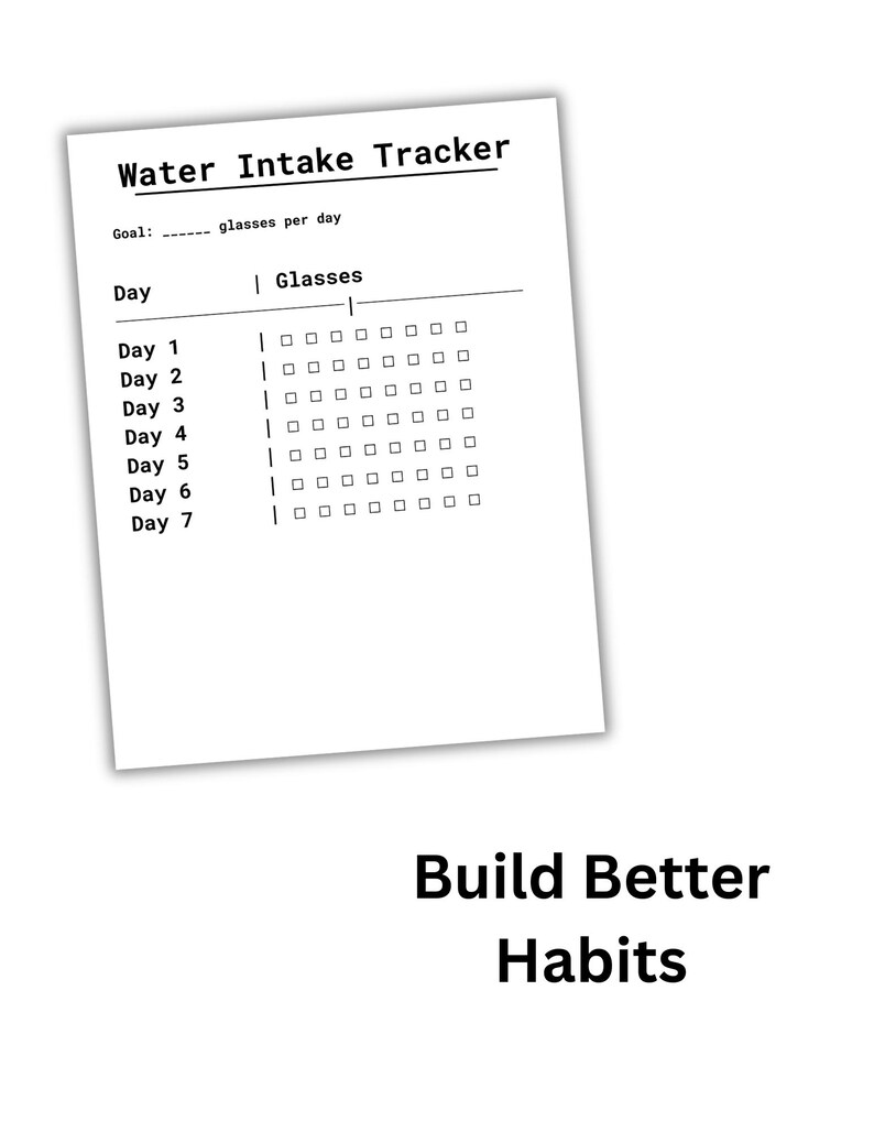 Water Intake Tracker Printable, Daily Water Log, Hydration Tracker PDF ...