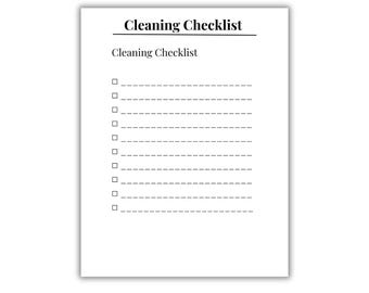 Cleaning Checklist Printable Minimalist, Home Cleaning Planner, Simple Cleaning Schedule PDF