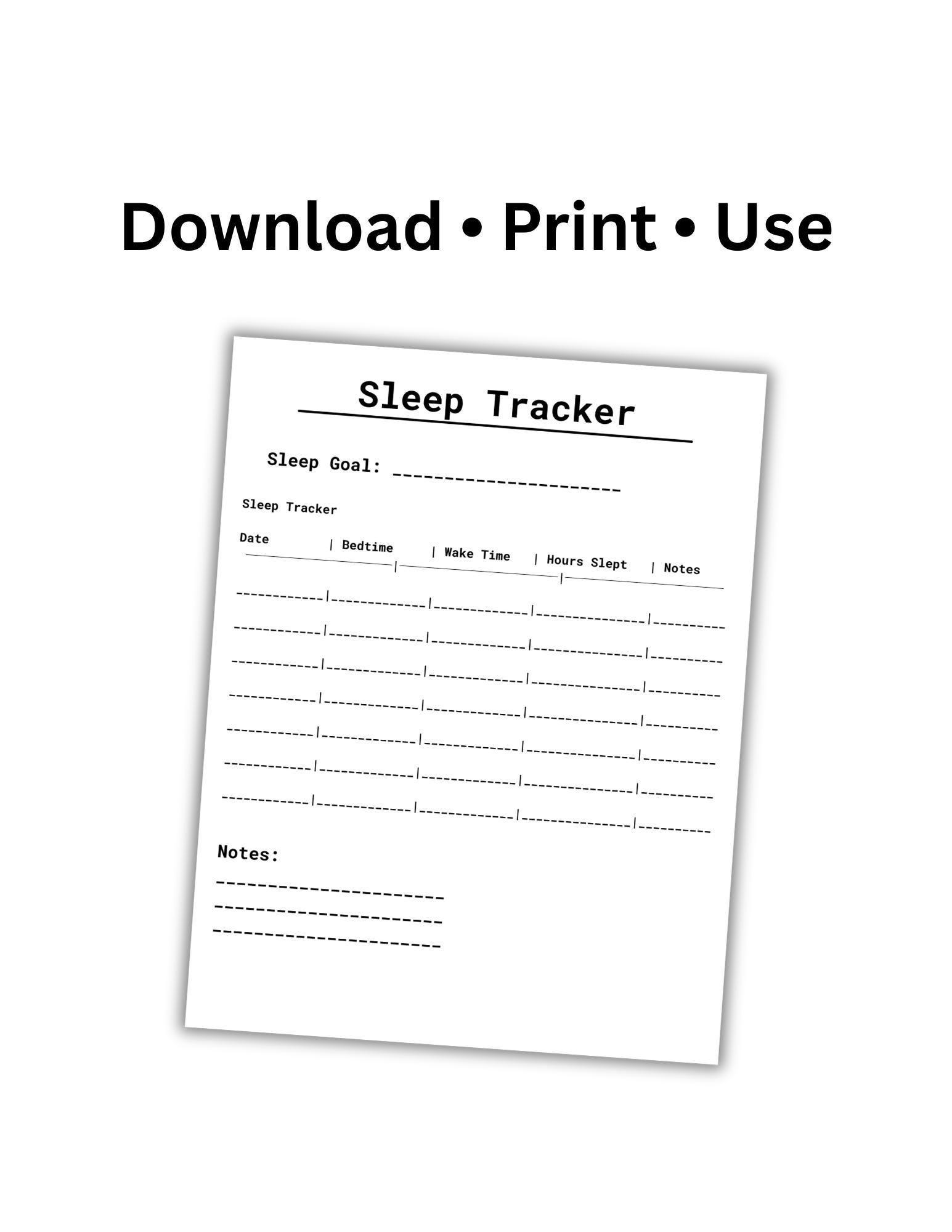 Sleep Tracker Printable, Sleep Log PDF, Night Routine Tracker, Wellness ...