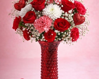 Vintage E. O. Brody Co ruby red glass vase