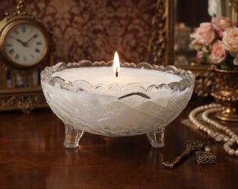 Vintage glass trinket dish candle
