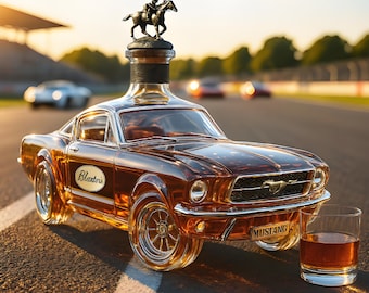 mustang Auto Whisky Dekanter - personalisierte Glasflasche (380ml)