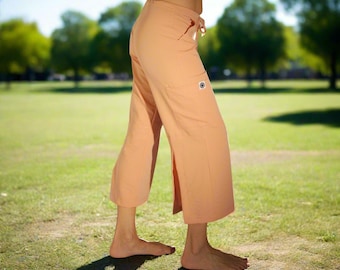 Pantalones cortos de tencel color salmón – Ropa deportiva para mujer, ideales para yoga y viajes