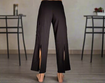 Women's Tencel Activewear Pants | Sustainable Yoga Golf Lounge Travel (25" Inseam) | Black Freedom