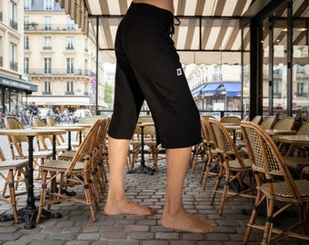 Zwarte Bliss-broek met Tencelmix: sportkleding voor dames, korte lengte