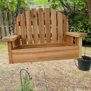 Cedar Swing Planter for Small Plants, Outdoor Garden Decor