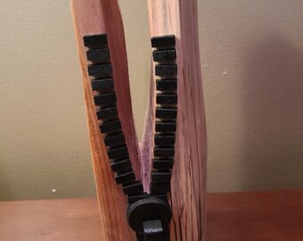 Arte con cremallera de madera