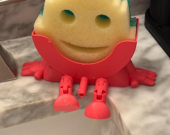 Soporte para esponja impreso en 3D para fregadero de cocina / Organizador de esponjas sonriente