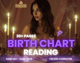 Detailed Natal Chart Reading, Astrology, Numerology