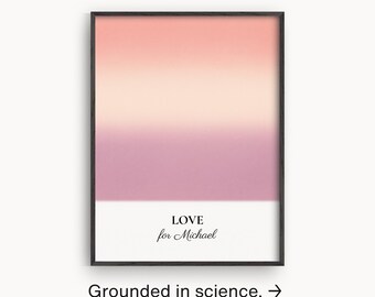 Personalized LOVE Wall Art Print – Emotional Support Gift for Home, Pastel (Framed or Unframed)