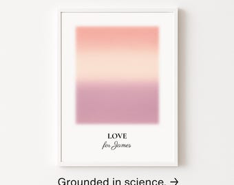 Personalized LOVE Wall Art Print – Stress Relief Gift for Home, Pastel (Framed or Unframed)