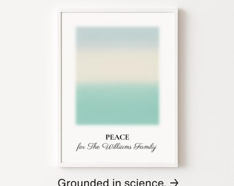 Personalized Peace Wall Art Print - Custom Name, Pastel Stress Relief Art
