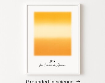 Personalized JOY Wall Art Print – Stress Relief Gift for Home, Pastel (Framed or Unframed)