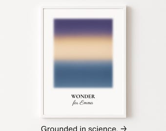 Personalized WONDER Wall Art Print – Stress Relief Gift for Home, Pastel (Framed or Unframed)