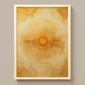 Tree Trunk Cross-Section Art, Earthy Watercolor Wall Decor, Cozy Botanical Circle Art (Digital Download) 429